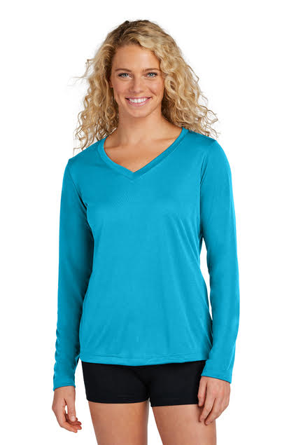 All American Women’s Posicharge Long Sleeve V-Neck Tee